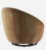Kieon Velvet Fabric Barrel Chair In Brown Colour