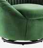 Kieon Velvet Fabric Barrel Chair In Green Colour