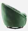 Kieon Velvet Fabric Barrel Chair In Green Colour