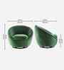 Kieon Velvet Fabric Barrel Chair In Green Colour