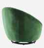 Kieon Velvet Fabric Barrel Chair In Green Colour