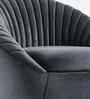 Kieon Velvet Fabric Barrel Chair In Grey Colour