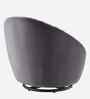 Kieon Velvet Fabric Barrel Chair In Grey Colour