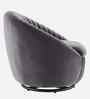 Kieon Velvet Fabric Barrel Chair In Grey Colour