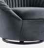 Kieon Velvet Fabric Barrel Chair In Grey Colour