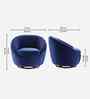 Kieon Velvet Fabric Revolving Barrel Chair In Blue Colour