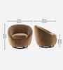 Kieon Velvet Fabric Revolving Barrel Chair In Brown Colour