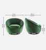 Kieon Velvet Fabric Revolving Barrel Chair In Green Colour