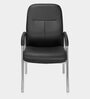 Kiera Leatherette Guest Chair in Black Colour
