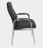Kiera Leatherette Guest Chair in Black Colour