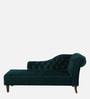 Eaton Velvet Chaise Lounger in Teal Blue Colour