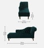 Eaton Velvet Chaise Lounger in Teal Blue Colour