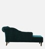 Eaton Velvet Chaise Lounger in Teal Blue Colour