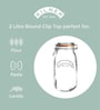 2000ml Clip Top Clear Glass Round Jar