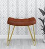 Kim Leather Seating Stool In Gold Colour