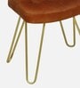 Kim Leather Seating Stool In Gold Colour