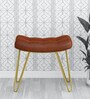 Kim Leather Seating Stool In Gold Colour