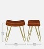 Kim Leather Seating Stool In Gold Colour