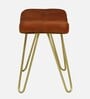 Kim Leather Seating Stool In Gold Colour