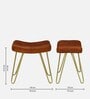Kim Leather Seating Stool In Gold Colour
