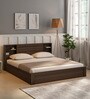Kimi King Size Bed in Brown Finish with Headboard & Box Storage
