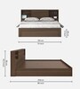 Kimi King Size Bed in Brown Finish with Headboard & Box Storage