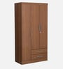 Kimura 3 Door Wardrobe in Glossy Teak Finish with Lock