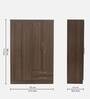 Kimura 4 Door Wardrobe in Light Walnut Finish with Lock