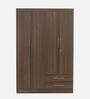 Kimura 4 Door Wardrobe in Light Walnut Finish with Lock