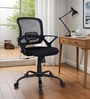 Kimura Mid Back Ergonomic Chair with Tilt Lock Mechanism in Black Colour
