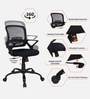 Kimura Mid Back Ergonomic Chair with Tilt Lock Mechanism in Black Colour