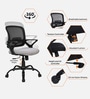Kimura Mid Back Ergonomic Chair with Tilt Lock Mechanism in Grey Colour