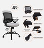 Kimura Mid Back Ergonomic Chair with Tilt Lock Mechanism in Grey Colour