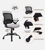 Kimura Mid Back Ergonomic Chair with Tilt Lock Mechanism in Grey Colour