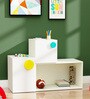 Kindergarten Kids Storage Cabinet in White & Yellow & Blue Colour