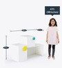 Kindergarten Kids Storage Cabinet in White & Yellow & Blue Colour