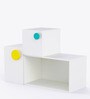 Kindergarten Kids Storage Cabinet in White & Yellow & Blue Colour