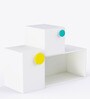Kindergarten Kids Storage Cabinet in White & Yellow & Blue Colour