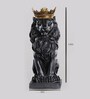 King Crown Lion Black Matte Polyresin Animal Figurine King Crown Lion Black Matte Polyresin Animal Figurine