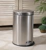 18 Ltr Pedal Metal Dustbins In Silver