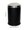 King International Stainless Steel Black Swing Dustbin 10 Litres