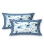 Blue Floral 144 TC Cotton King Size  King Size Bedsheet With 2 Pillow Cover