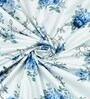 Blue Floral 144 TC Cotton King Size  King Size Bedsheet With 2 Pillow Cover