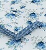 Blue Floral 144 TC Cotton King Size  King Size Bedsheet With 2 Pillow Cover