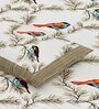 Cream Birds Print 144 TC Cotton King Size  King Size Bedsheet With 2 Pillow Cover