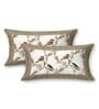 Cream Birds Print 144 TC Cotton King Size  King Size Bedsheet With 2 Pillow Cover