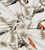 Cream Birds Print 144 TC Cotton King Size  King Size Bedsheet With 2 Pillow Cover