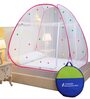 King Size Bed Polyester Mosquito Net With 30 Star Patches In Pink