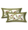 Green Birds Print 144 TC Cotton King Size  King Size Bedsheet With 2 Pillow Cover