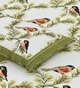Green Birds Print 144 TC Cotton King Size  King Size Bedsheet With 2 Pillow Cover